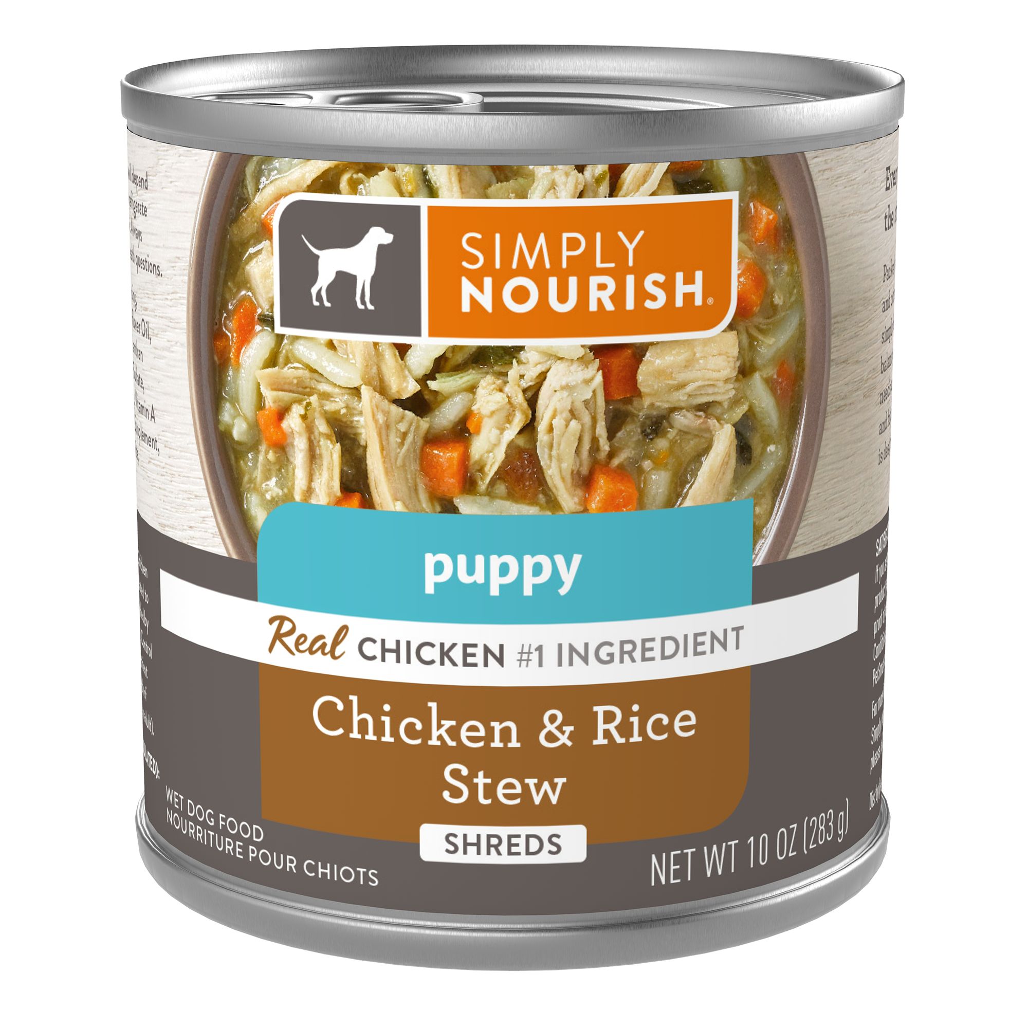 Simply Nourish Original Puppy Wet Dog Food 10 Oz. Stew dog