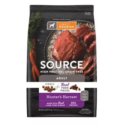 Product Simply Nourish® Source Kibble + Adult Dry Dog Food - Pork, High-Protein, Grain Free