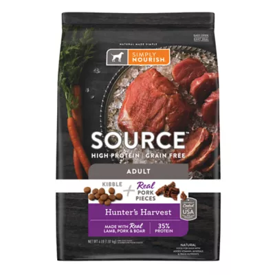 Product Simply Nourish® Source Kibble + Adult Dry Dog Food - Pork, High-Protein, Grain Free