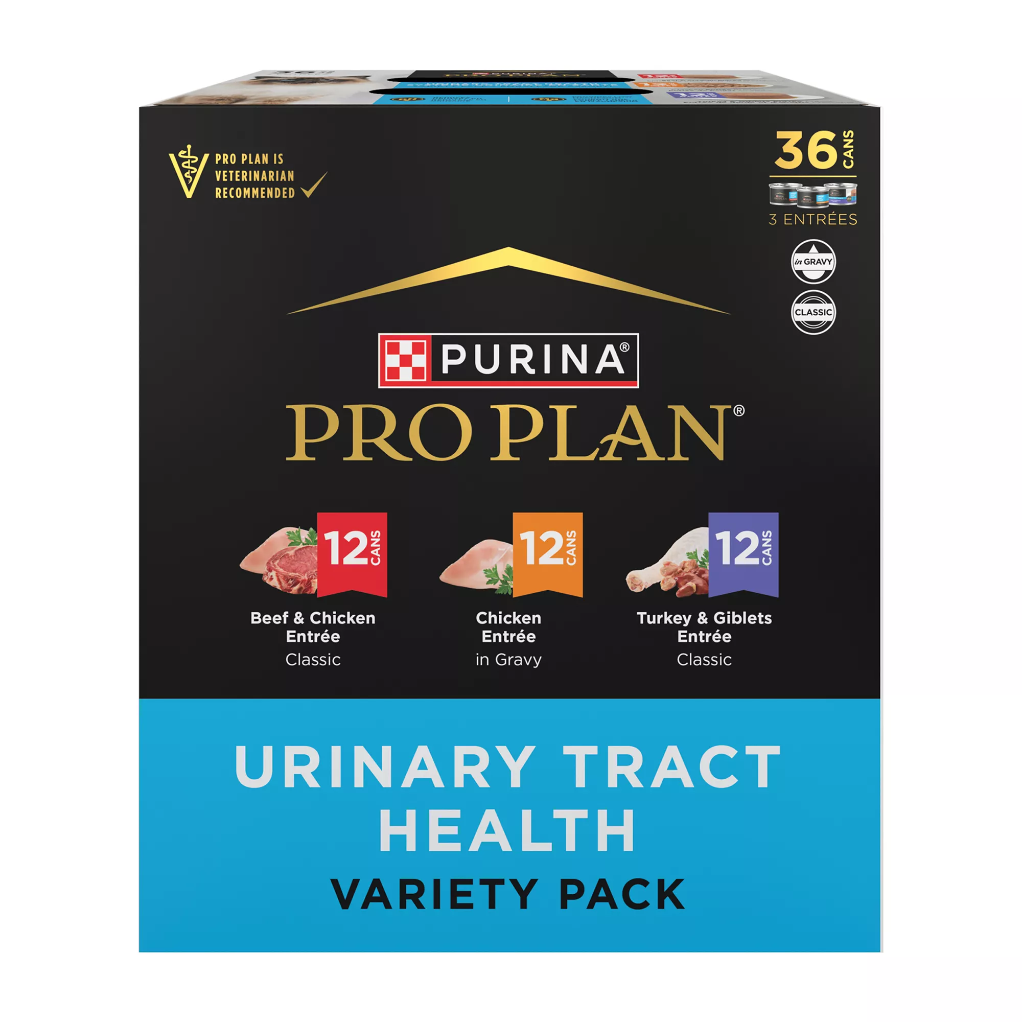 Purina Urinary Tract Health Pro Plan Focus Adult Wet Cat Food Variety Pack - 36 Count, 108 OZ