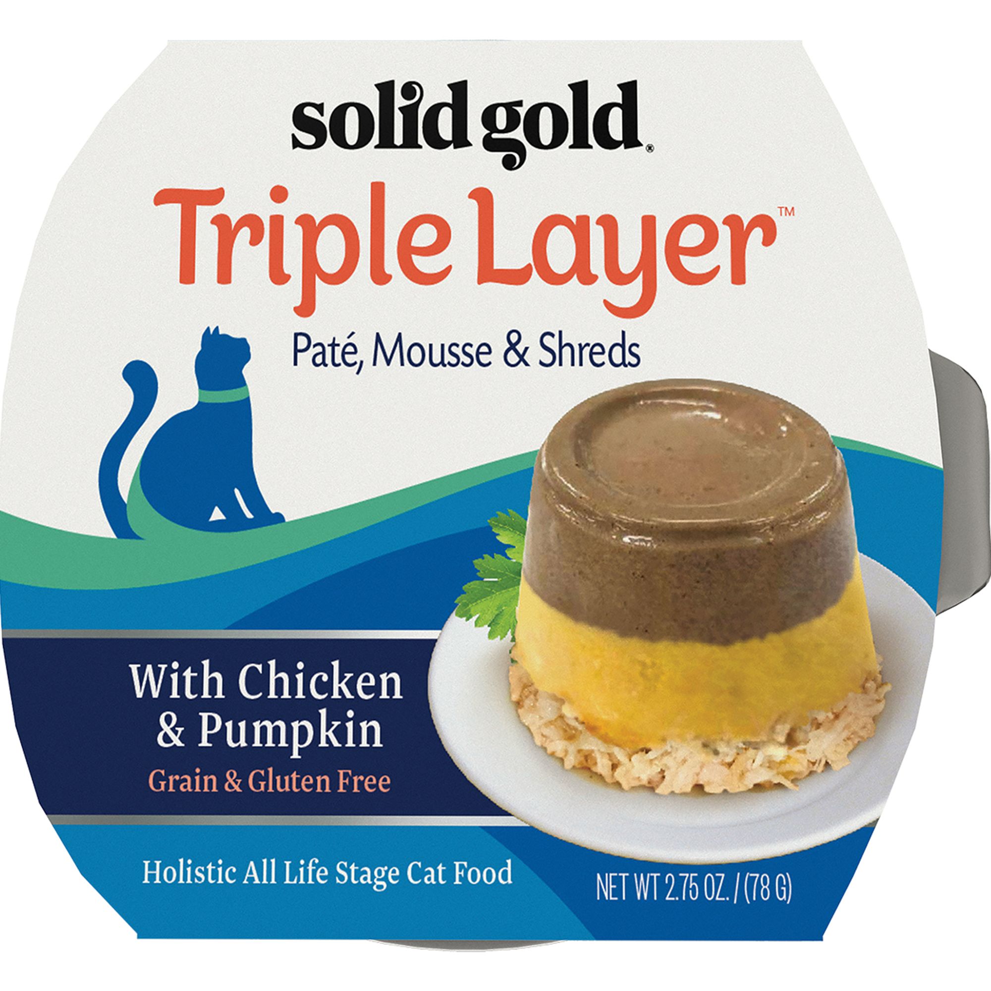 Solid Gold Triple Layer Pate Mousse Shreds Wet Cat Food