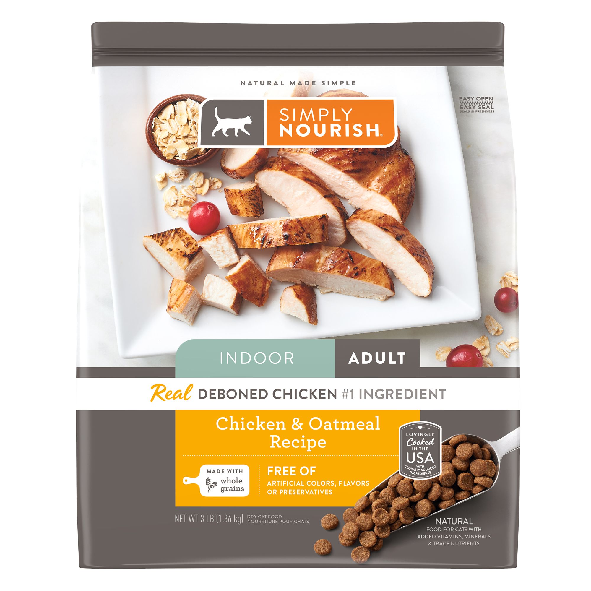 simply nourish chicken and oatmeal cat food