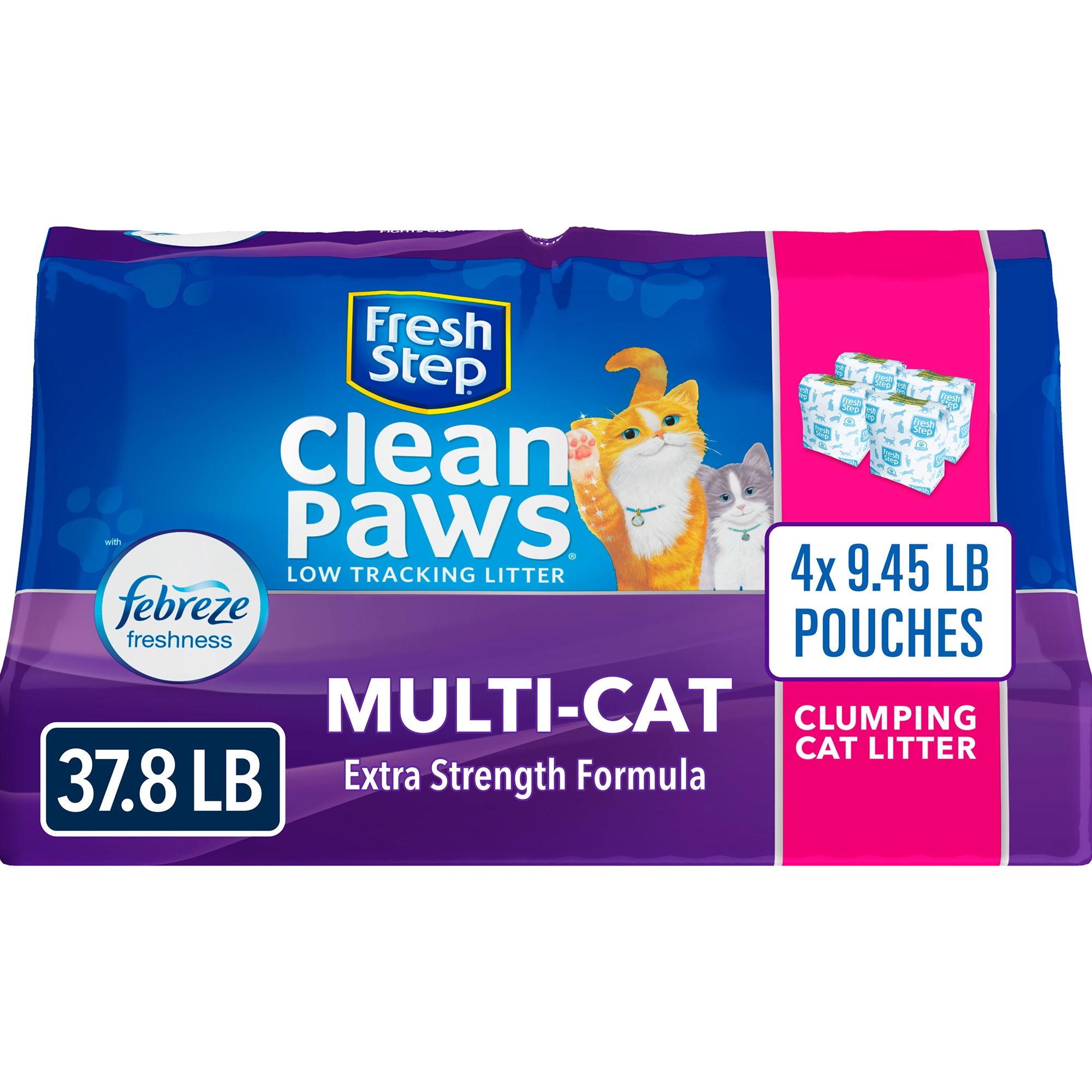 Fresh Step Clean Paws Multi Cat Scented Clumping Cat Litter 37.8 lb