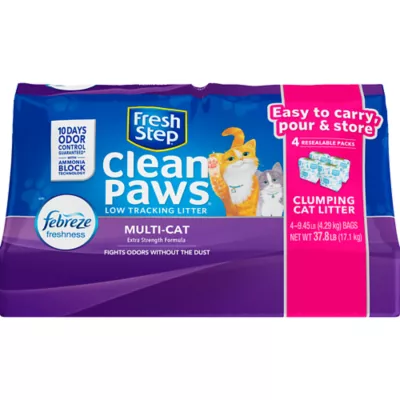 Fresh Step Clean Paws Multi Cat Scented Clumping Cat Litter 37.8 lb