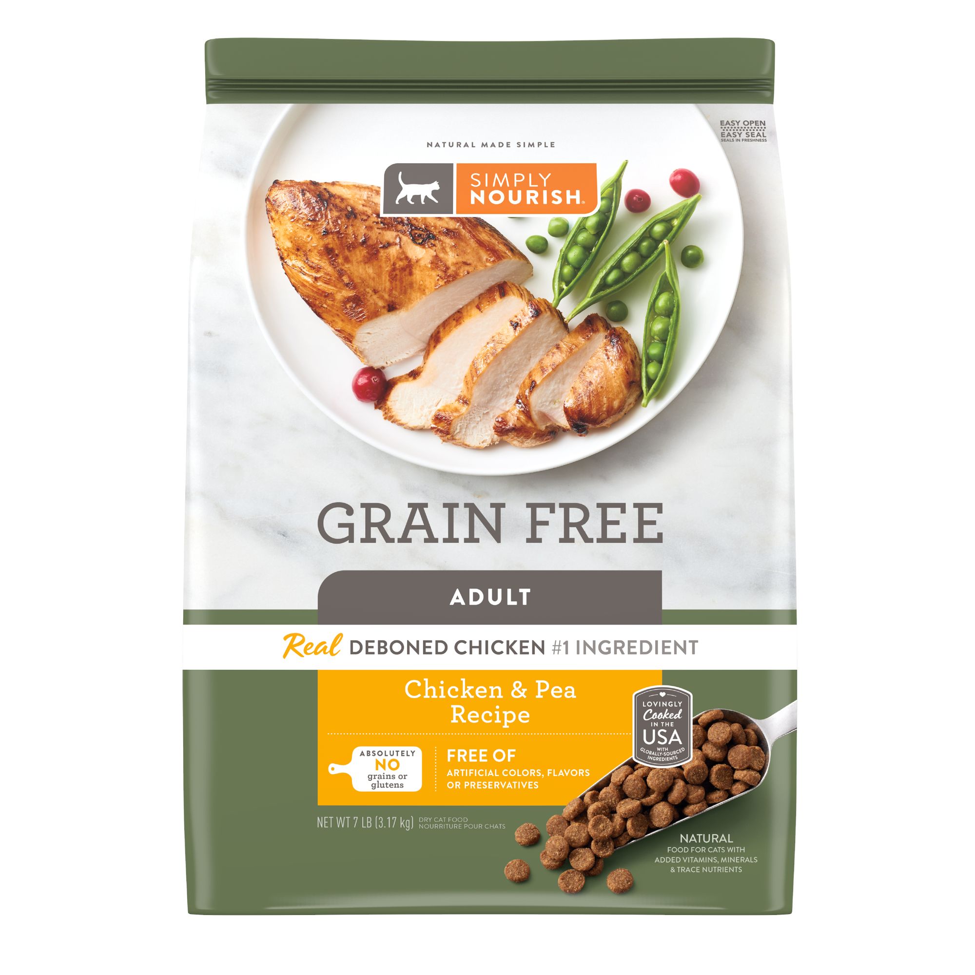 Simply Nourish Original Cat Dry Food Chicken Pea Natural Grain Free