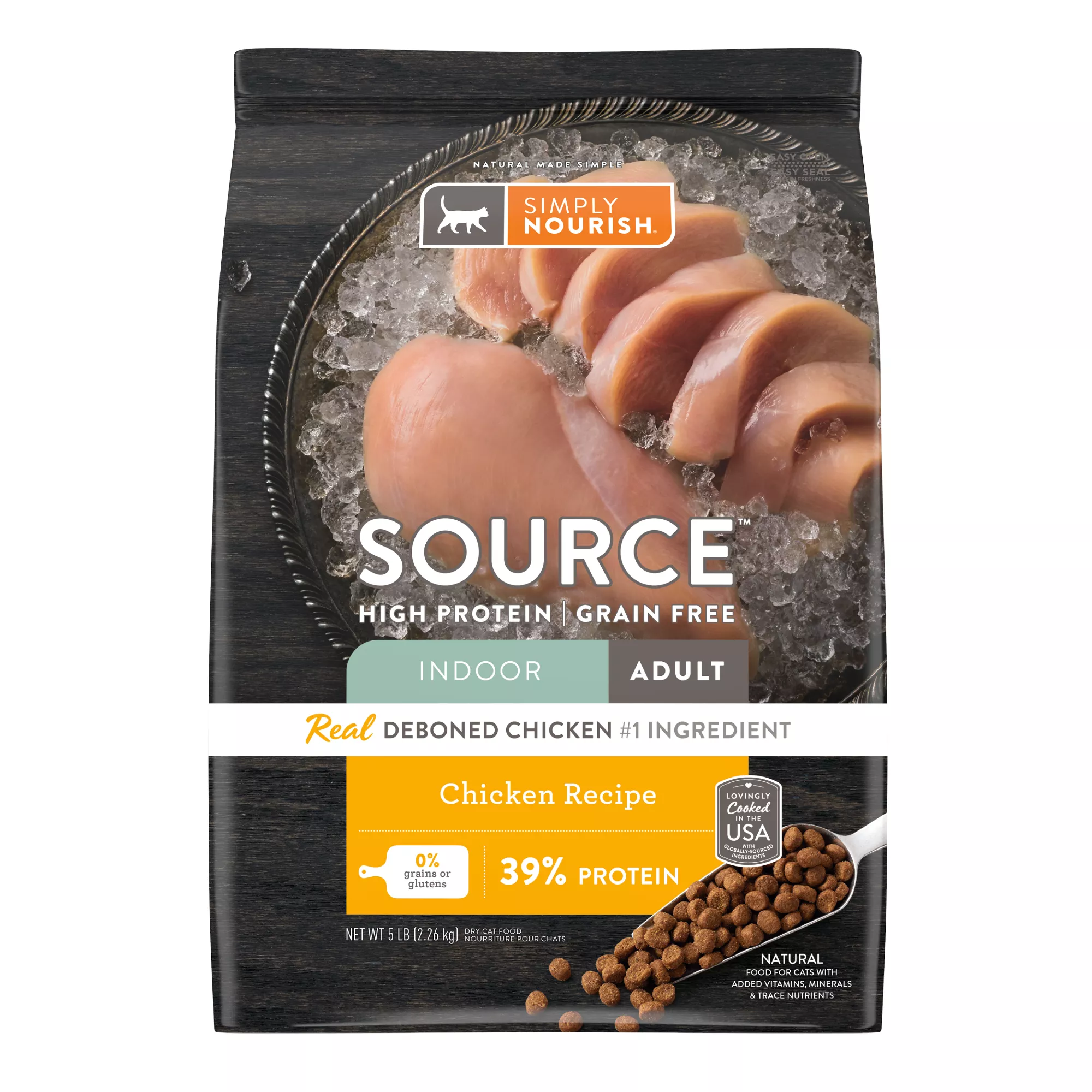 Simply Nourish® Source Indoor Cat Dry Food - Chicken, Natural, High-Protein, Grain Free