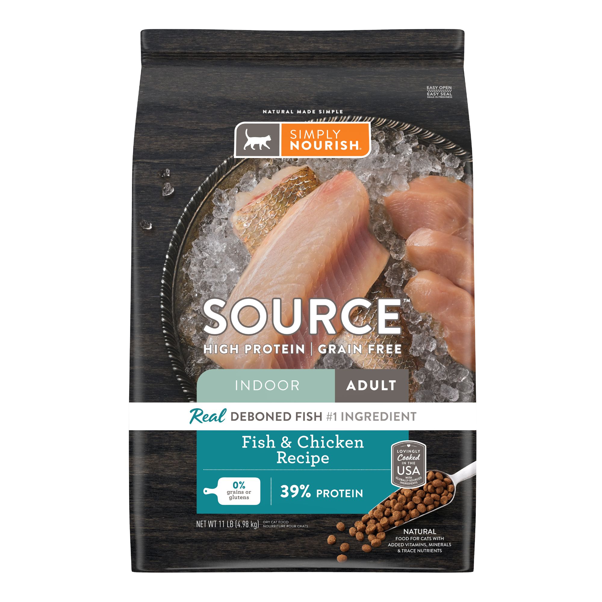 Simply Nourish Source Indoor Cat Dry Food Fish Chicken