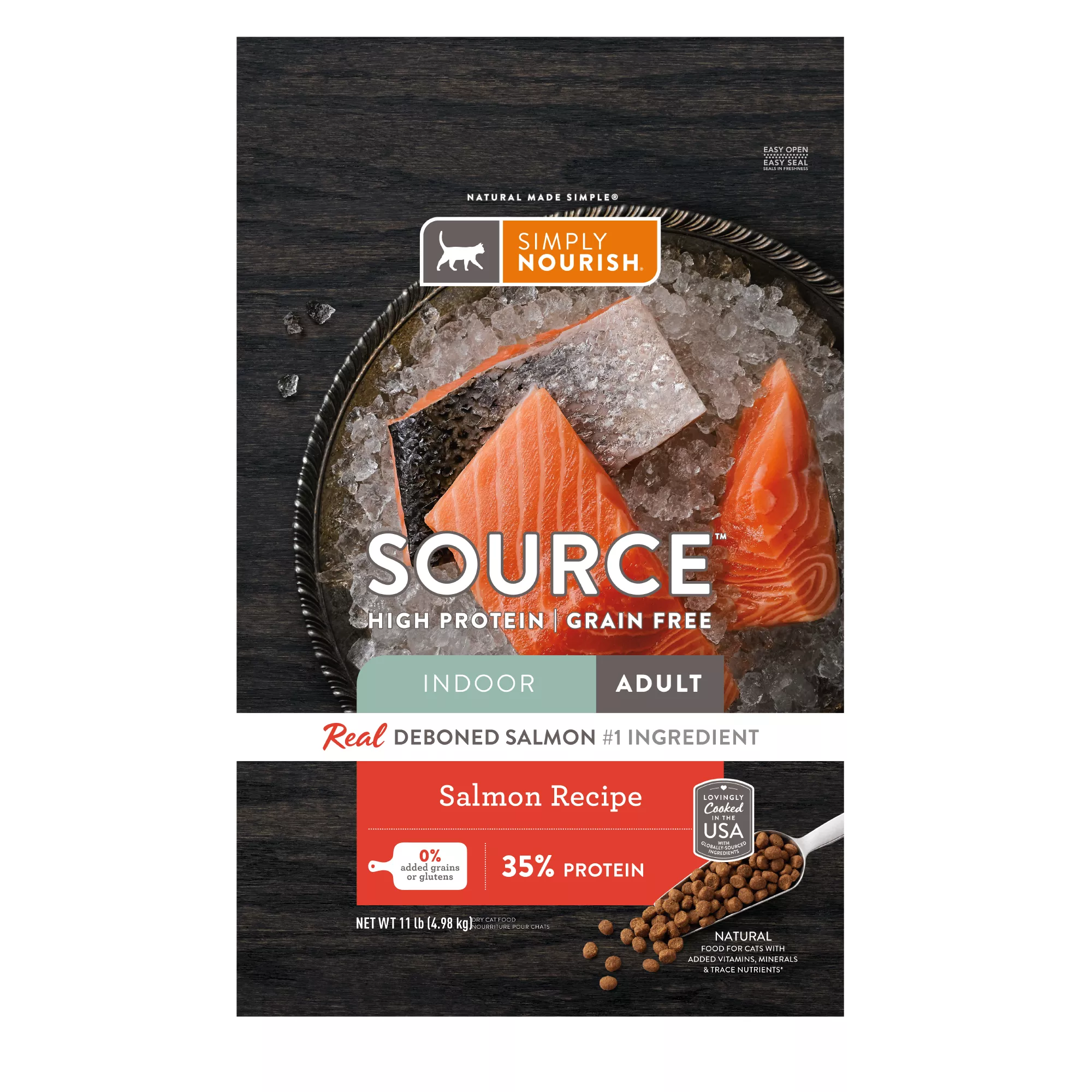 Simply Nourish® Source Indoor Cat Dry Food - Salmon, Natural, High-Protein, Grain Free