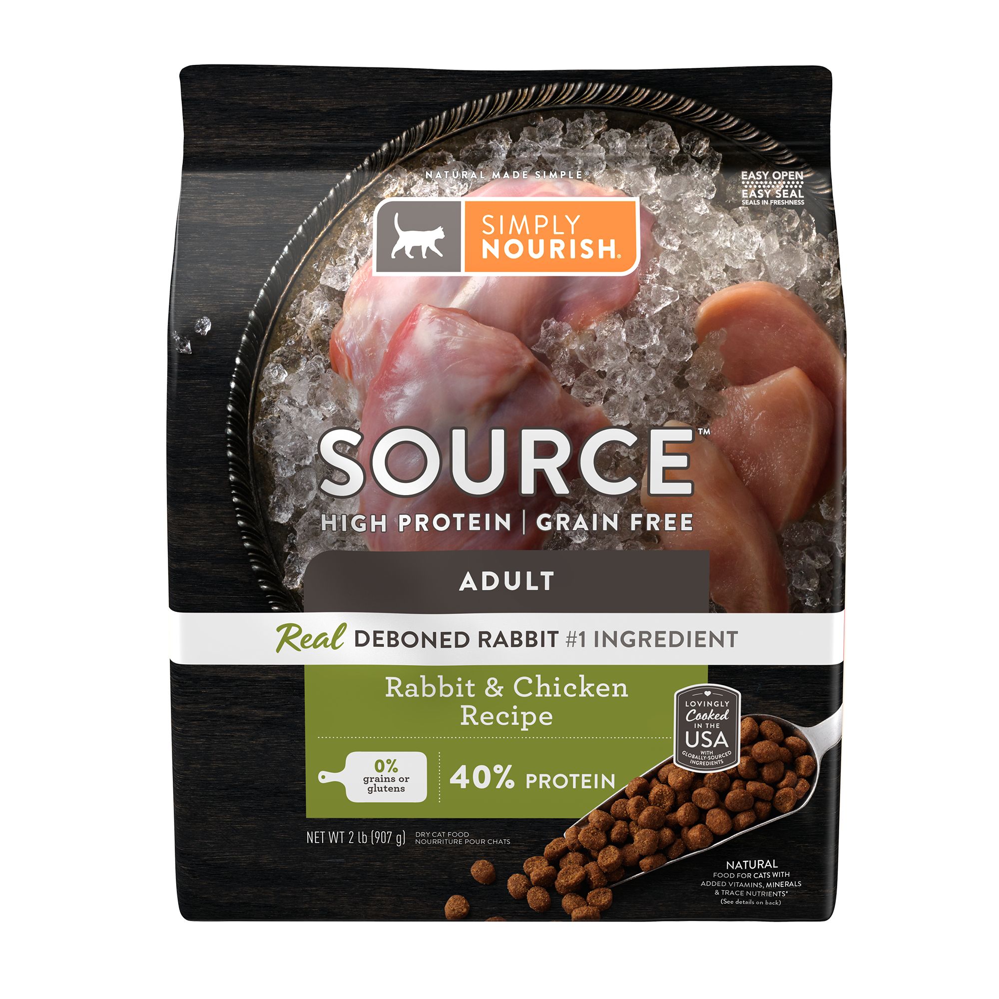 Simply Nourish® Source Cat Dry Food - Rabbit & Chicken, Natural, High 