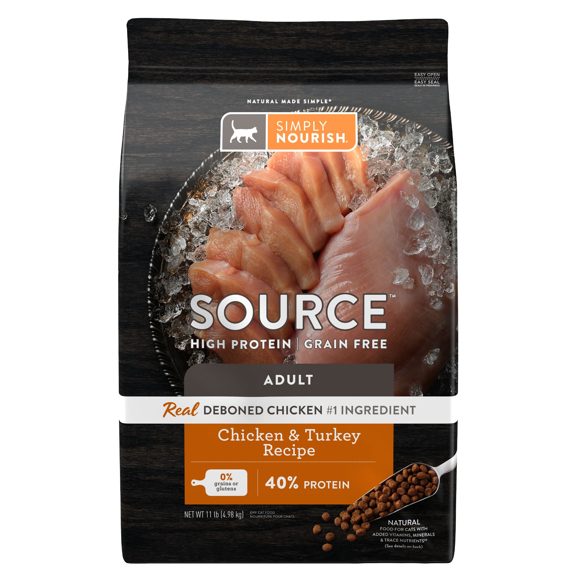 Simply Nourish Source Cat Dry Food Chicken Turkey Natural