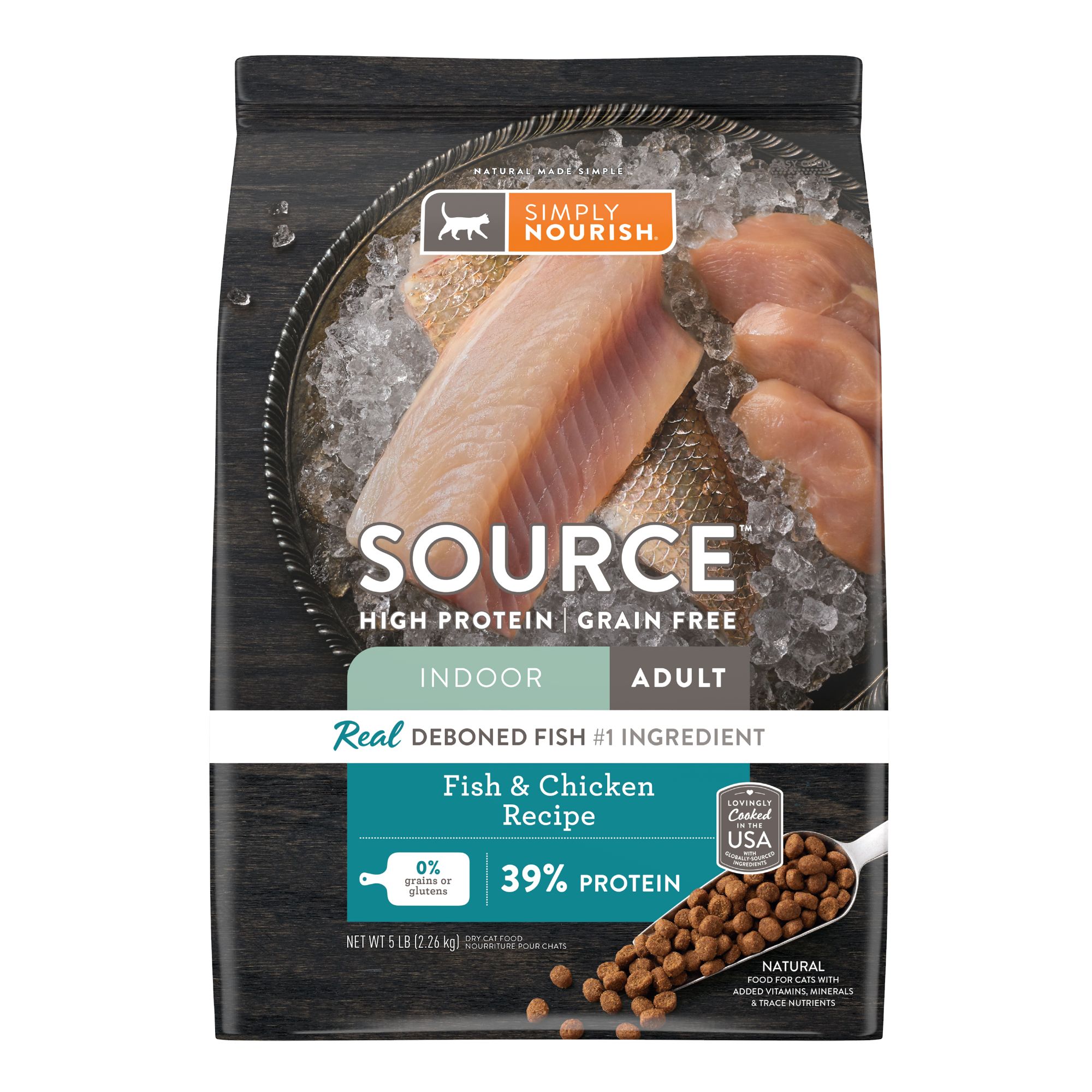 Simply Nourish Source Indoor Cat Dry Food Fish Chicken