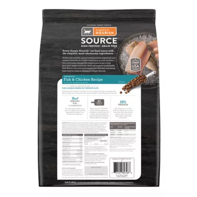 Product Simply Nourish® Source Indoor Cat Dry Food - Fish & Chicken, Natural, High-Protein, Grain Free
