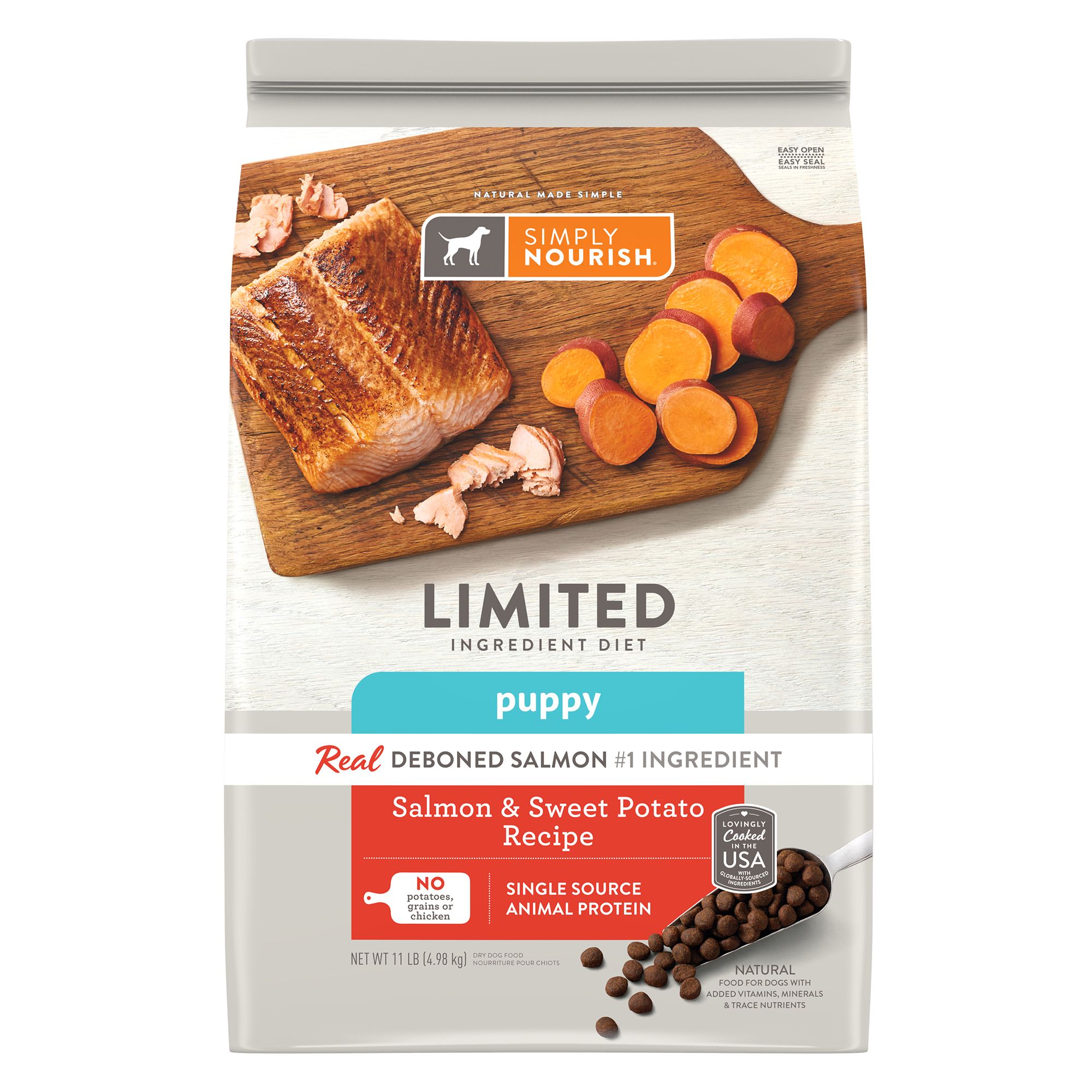 simply nourish salmon and sweet potato puppy food