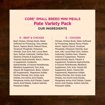 Product Wellness® CORE® Mini Meals Small Breed Pate All Life Stage Wet Dog Food - Variety Pack