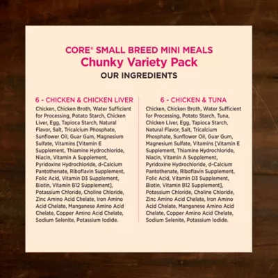 Product Wellness® CORE® Mini Meals Small Bred Chunky All Life Stage Wet Dog Food - Variety Pack