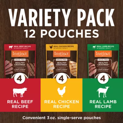 Product Instinct® Healthy Cravings All Life Stage Dog Food Topper - Beef/Chicken/Lamb Variety Pack, 12 Count