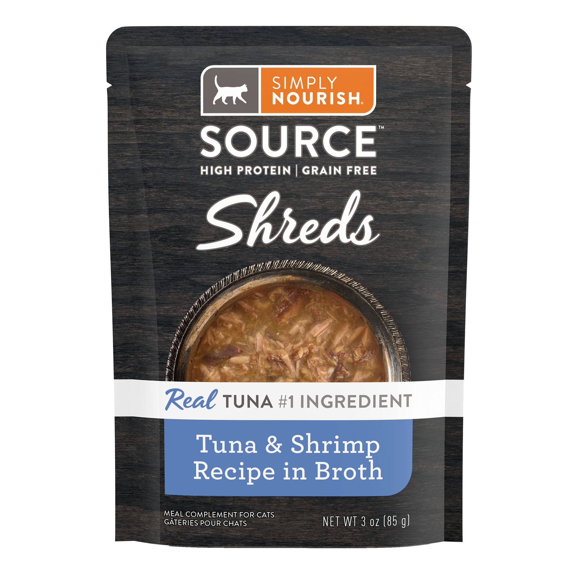 Simply Nourish Source Meal Topper Cat Food Natural High Protein Grain Free Tuna Shrimp 3 oz