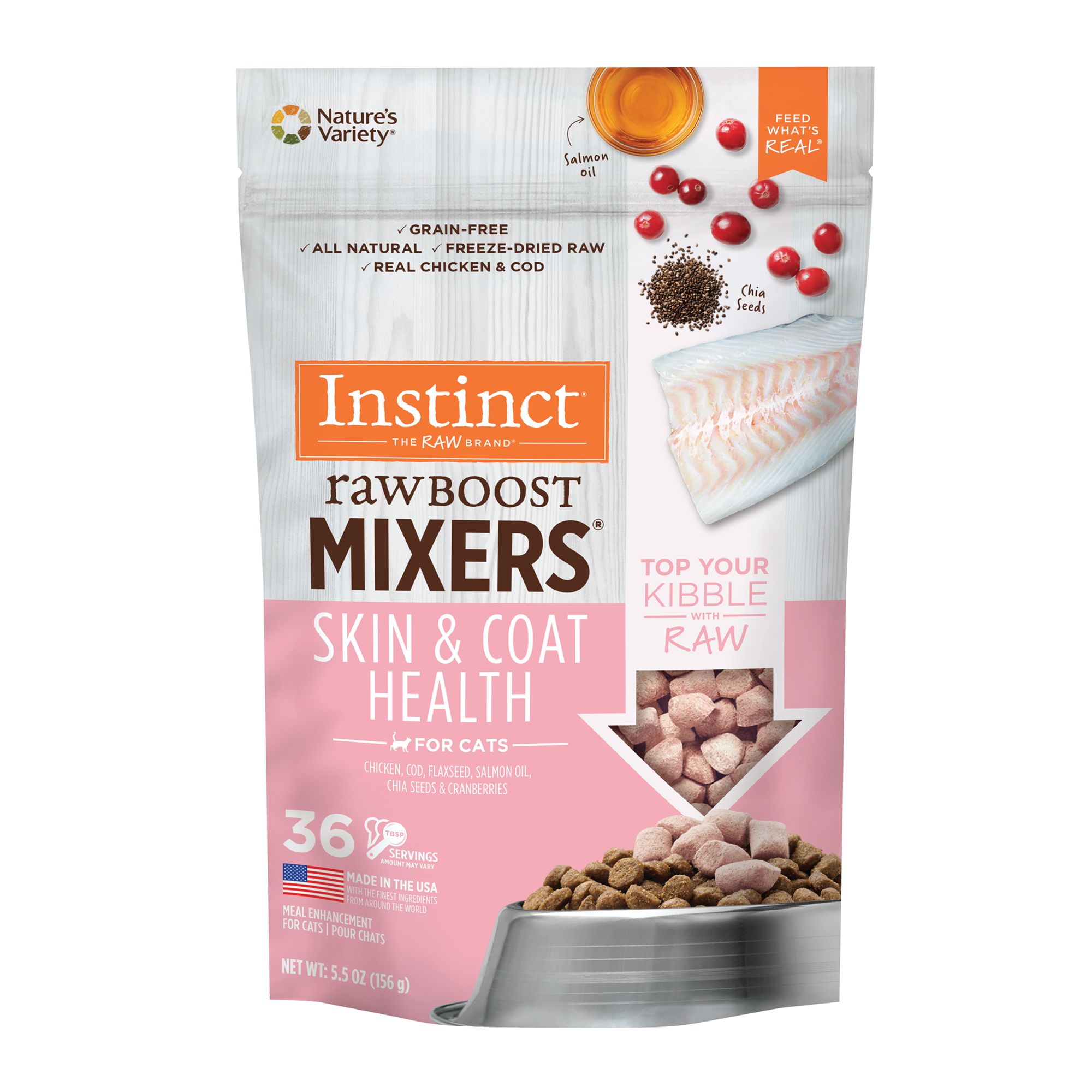 Instinct RawBoost Mixers Skin Coat Health Cat Food Topper