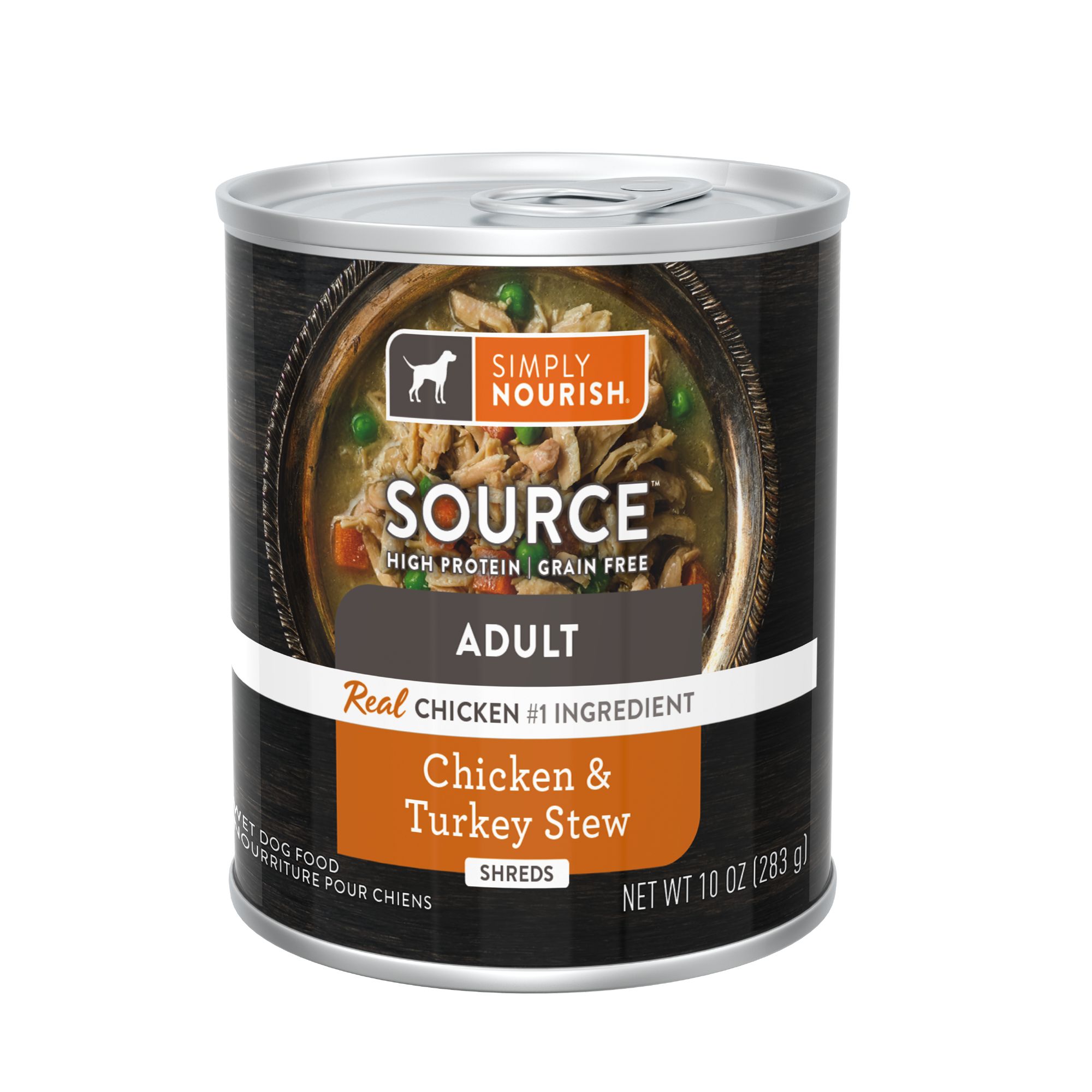 Simply Nourish Source Adult Wet Dog Food 10 Oz. Stew dog