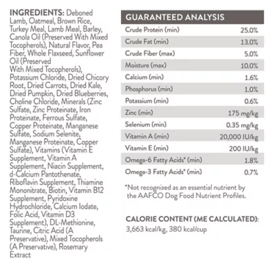 Product Simply Nourish® Original Adult Dry Dog Food - Lamb & Oatmeal