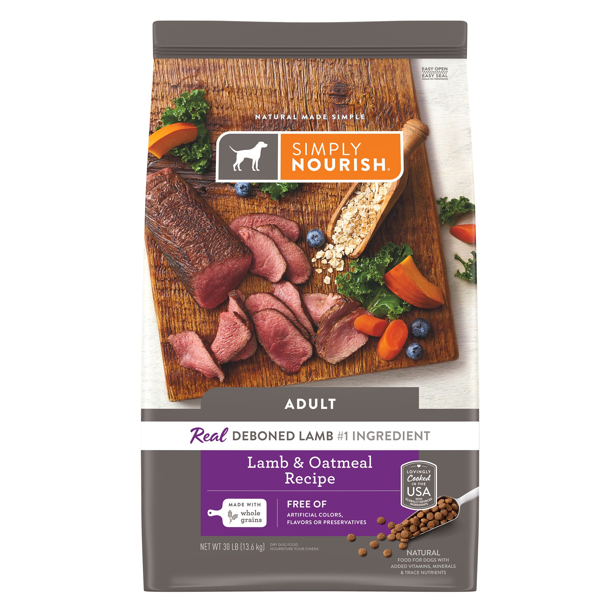 Simply Nourish Original Adult Dry Dog Food Lamb Oatmeal