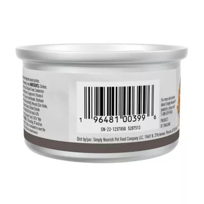 Product Simply Nourish® Original Cat Wet Food - 3 Oz, Natural, Shreds in Creamy Sauce, With-Grain