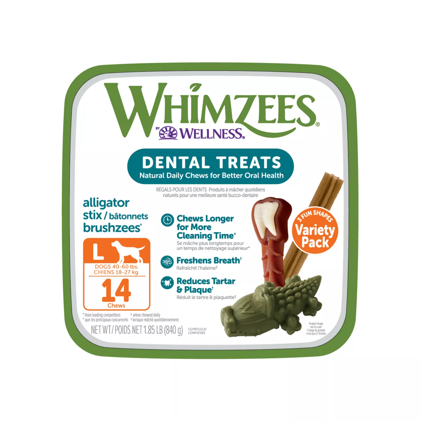 WHIMZEES Variety Value Box Large Dental Dog Treat Natural Grain Free 14 Count