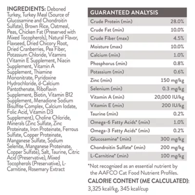 Product Simply Nourish® Original Weight Management Cat Dry Food - Turkey & Brown Rice, Natural, With-Grain
