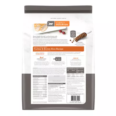 Product Simply Nourish® Original Weight Management Cat Dry Food - Turkey & Brown Rice, Natural, With-Grain