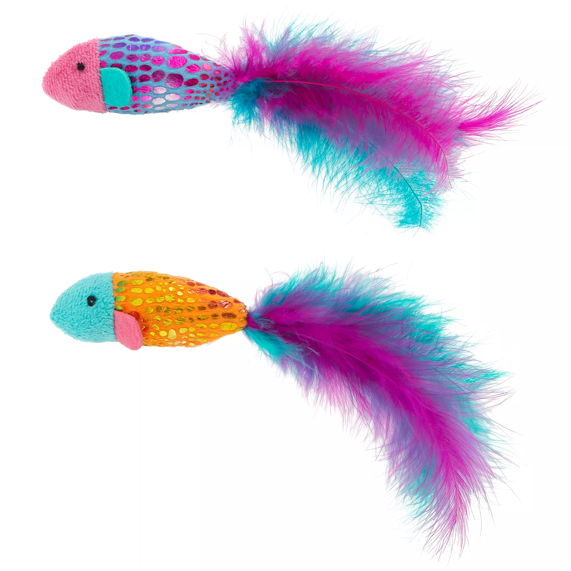 Whisker City® Sparkle Fish & Feathers Cat Toys - 2 Pack