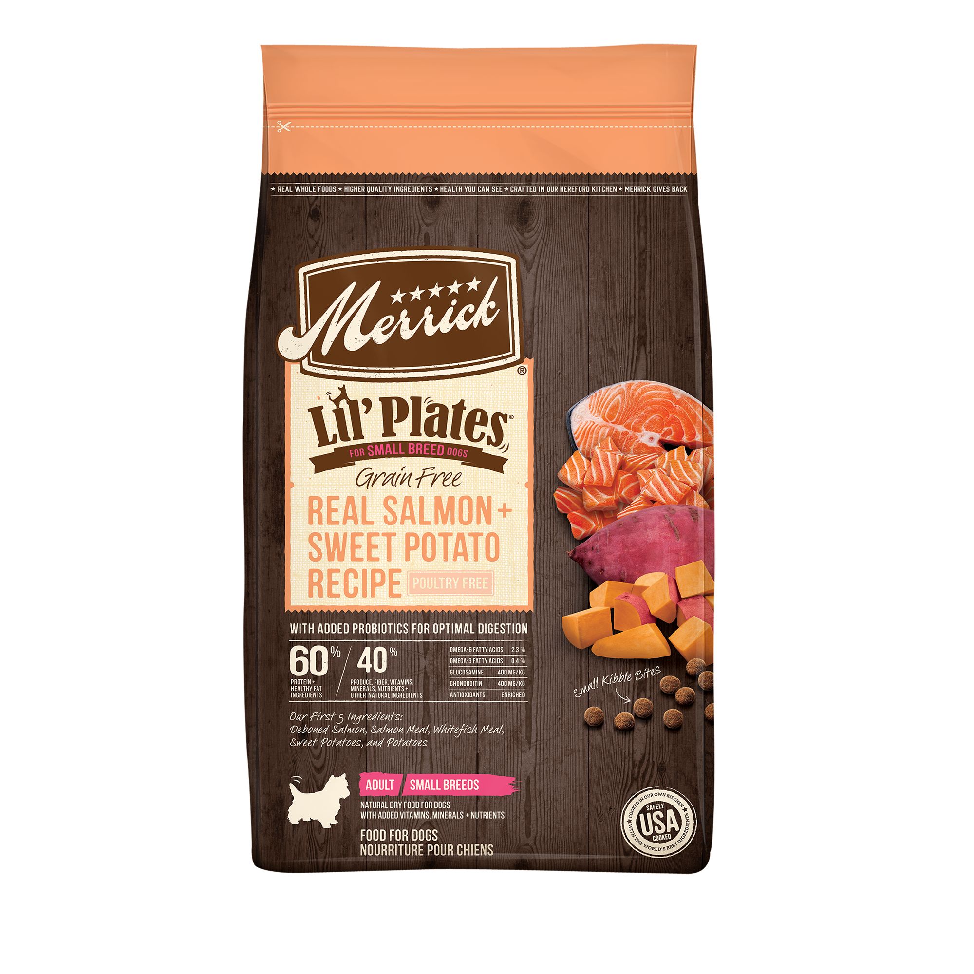 Merrick Lil Plates Small Breed Grain Free Real Salmon Sweet Potato Dry Dog Food 12 lbs