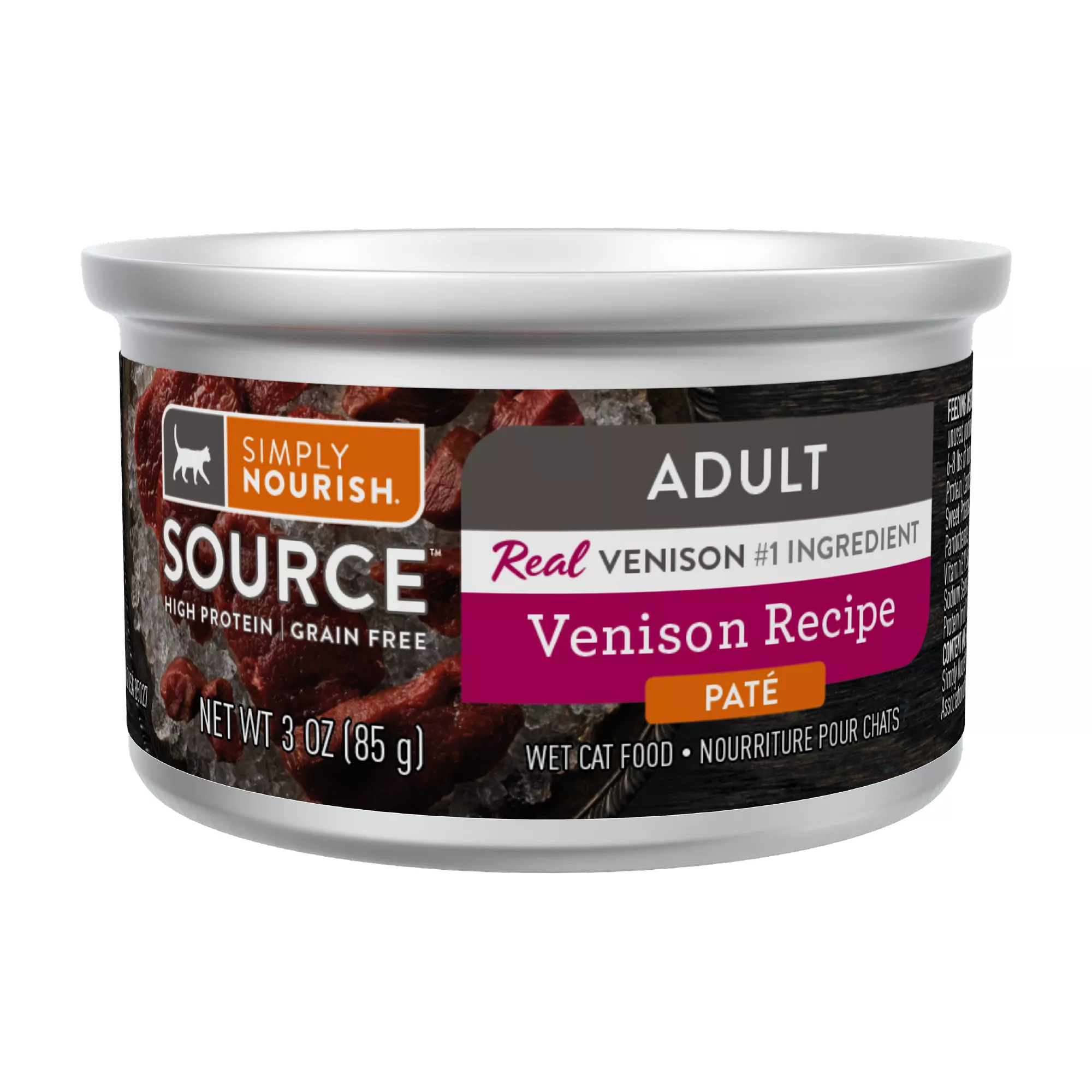 Simply Nourish Source Natural Adult Cat Food - Hight Protein, Grain Free, Pate, 3 oz