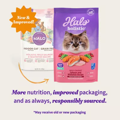 Product HALO® DreamCoat Indoor Healthy Weight Cat Food - Natural, Grain Free, Wild Salmon & Whitefish Recipe
