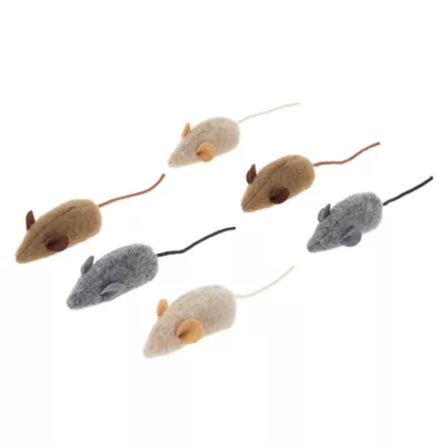 Product Whisker City® Wool Mice Cat Toys - 6 Pack