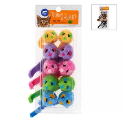 Product Whisker City® Mice Cat Toys - 10 Pack (COLOR VARIES)