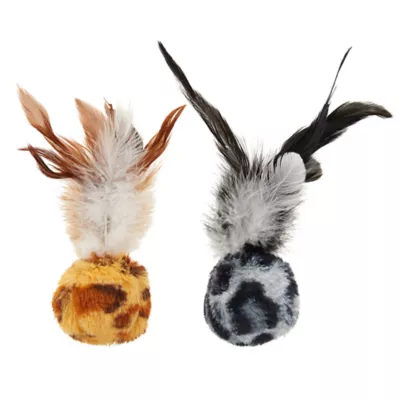 Product Whisker City® Safari Feather Ball Cat Toys - 2 Pack