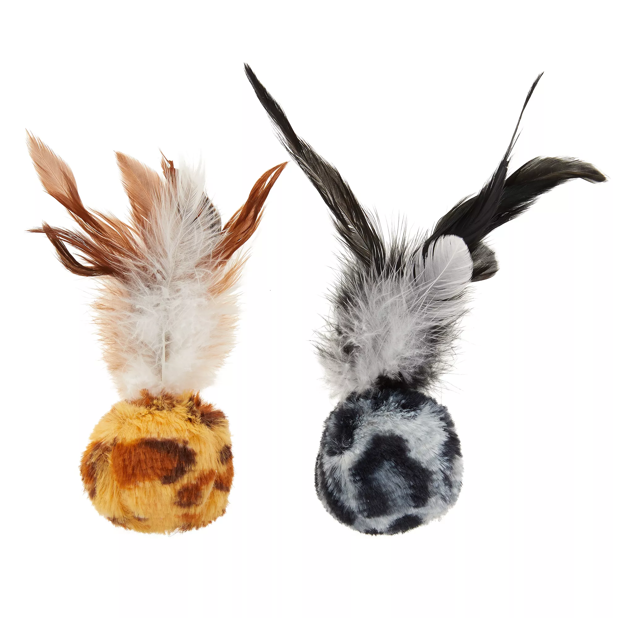 Whisker City® Safari Feather Ball Cat Toys - 2 Pack