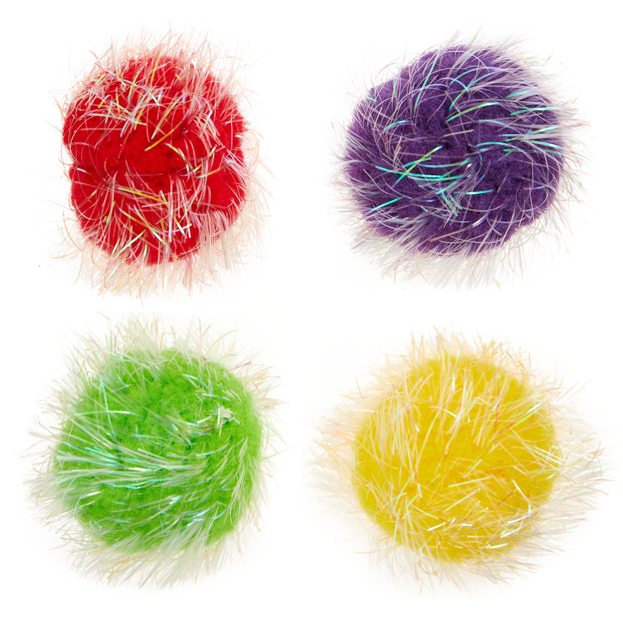 AIMADO Soft Cat Toy Balls Kitten Toys Pompon Ball Assorted Color
