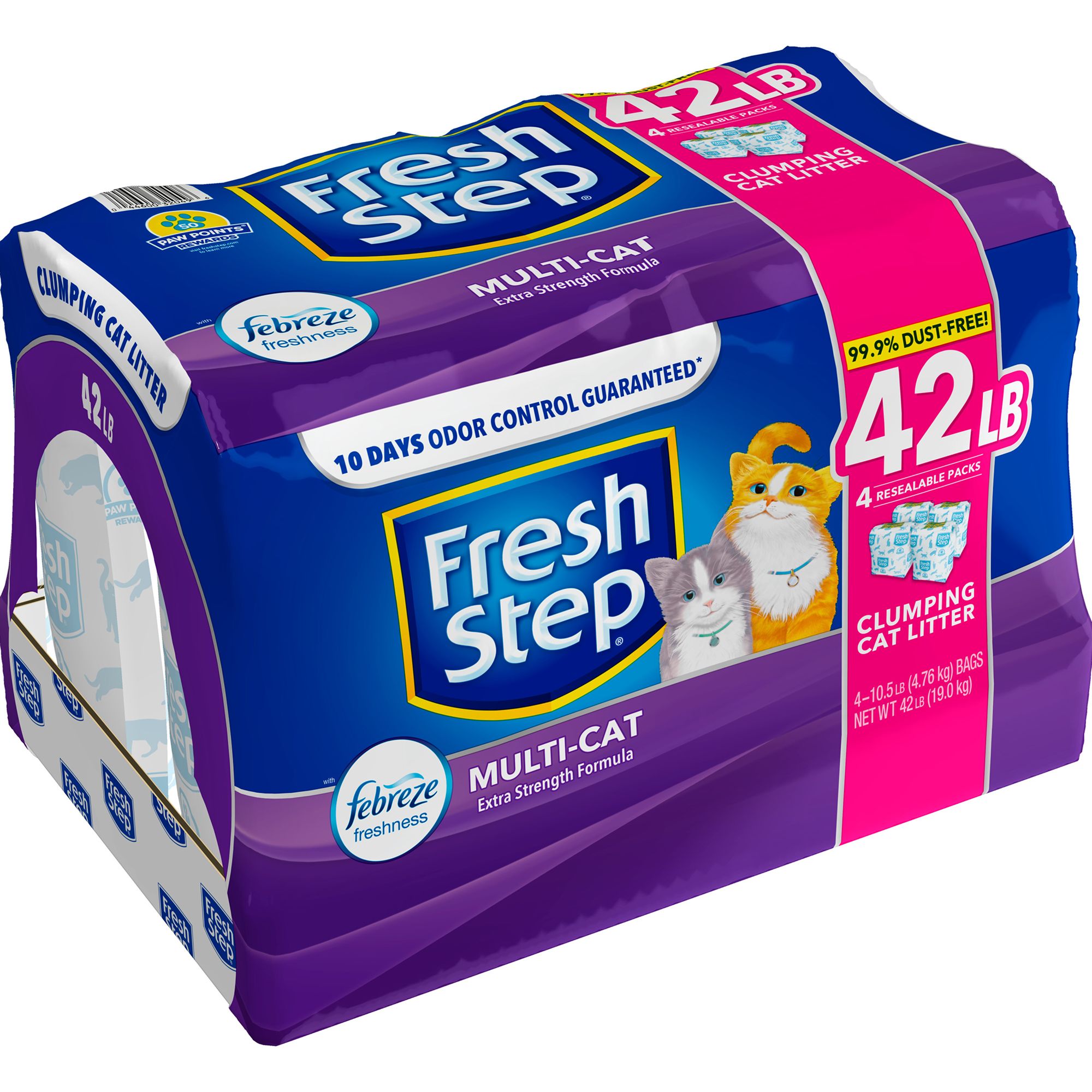 Fresh Step with Febreze Clumping Multi Cat Clay Cat Litter Scented Low Dust