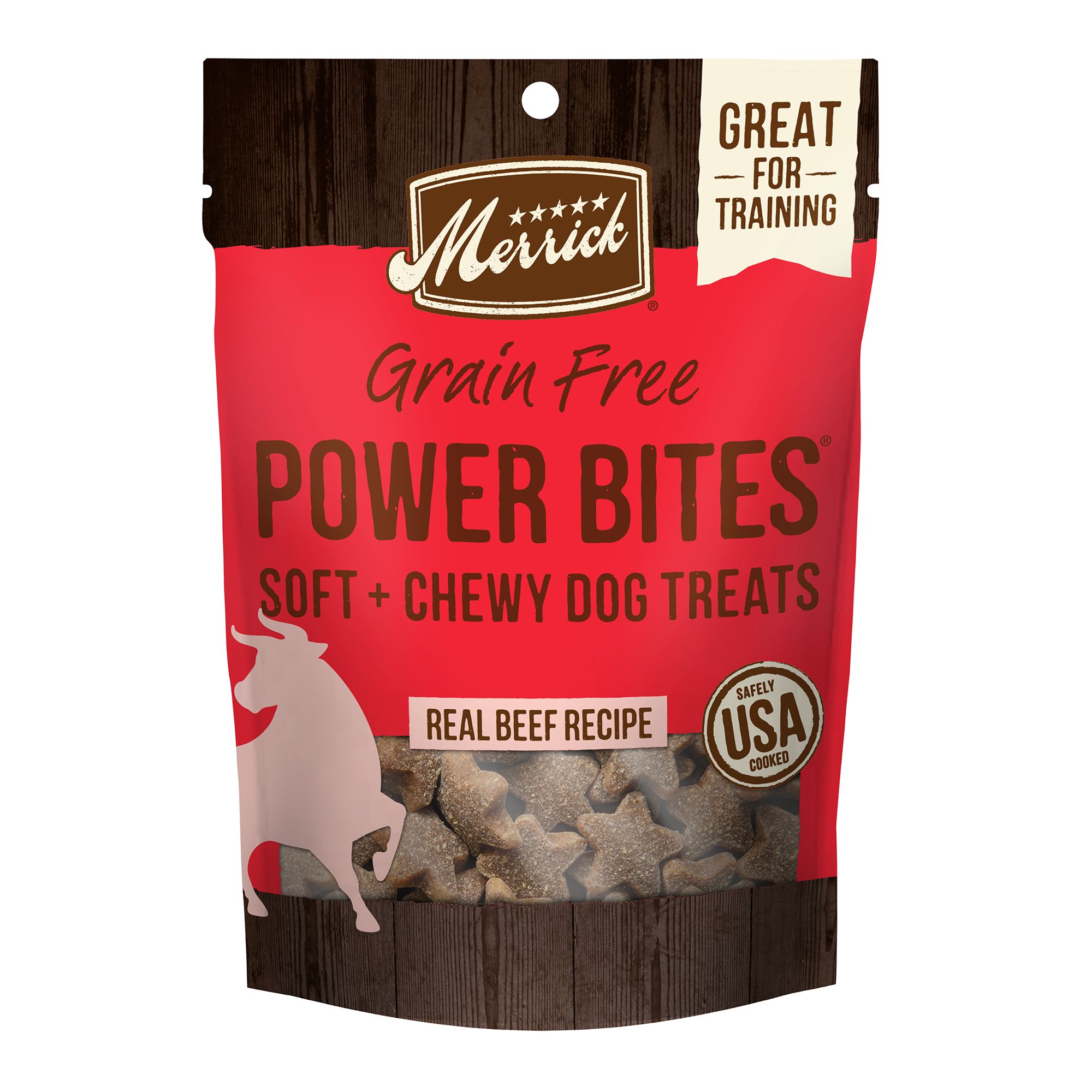 Merrick Power Bites Adult Dog Treats Real Texas Beef Corn Free Gluten Free