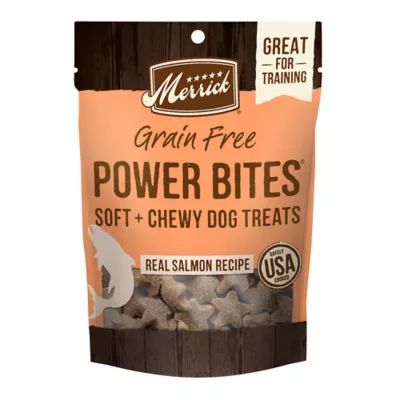 Merrick Power Bites Adult Dog Treats Salmon Corn Free Gluten Free