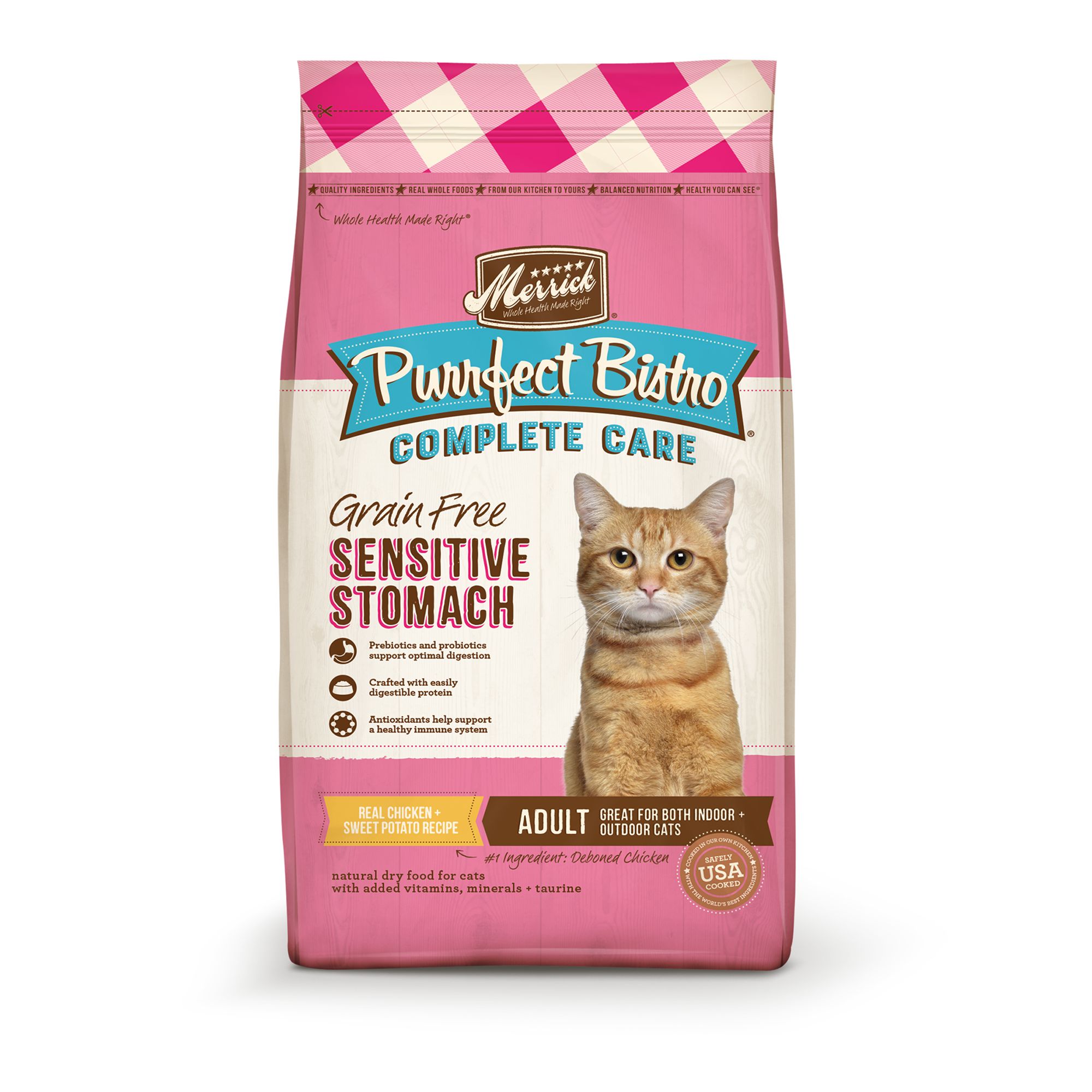 Merrick Purrfect Bistro Complete Care Grain Free Sensitive Stomach Recipe Dry Cat Food 12 lbs