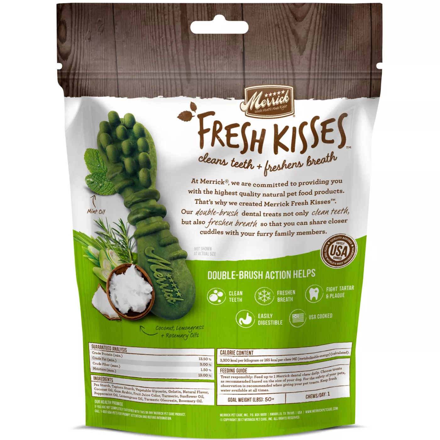 Merrick Fresh Kisses Large Breed Adult Dental Dog Treats Coconut Oil