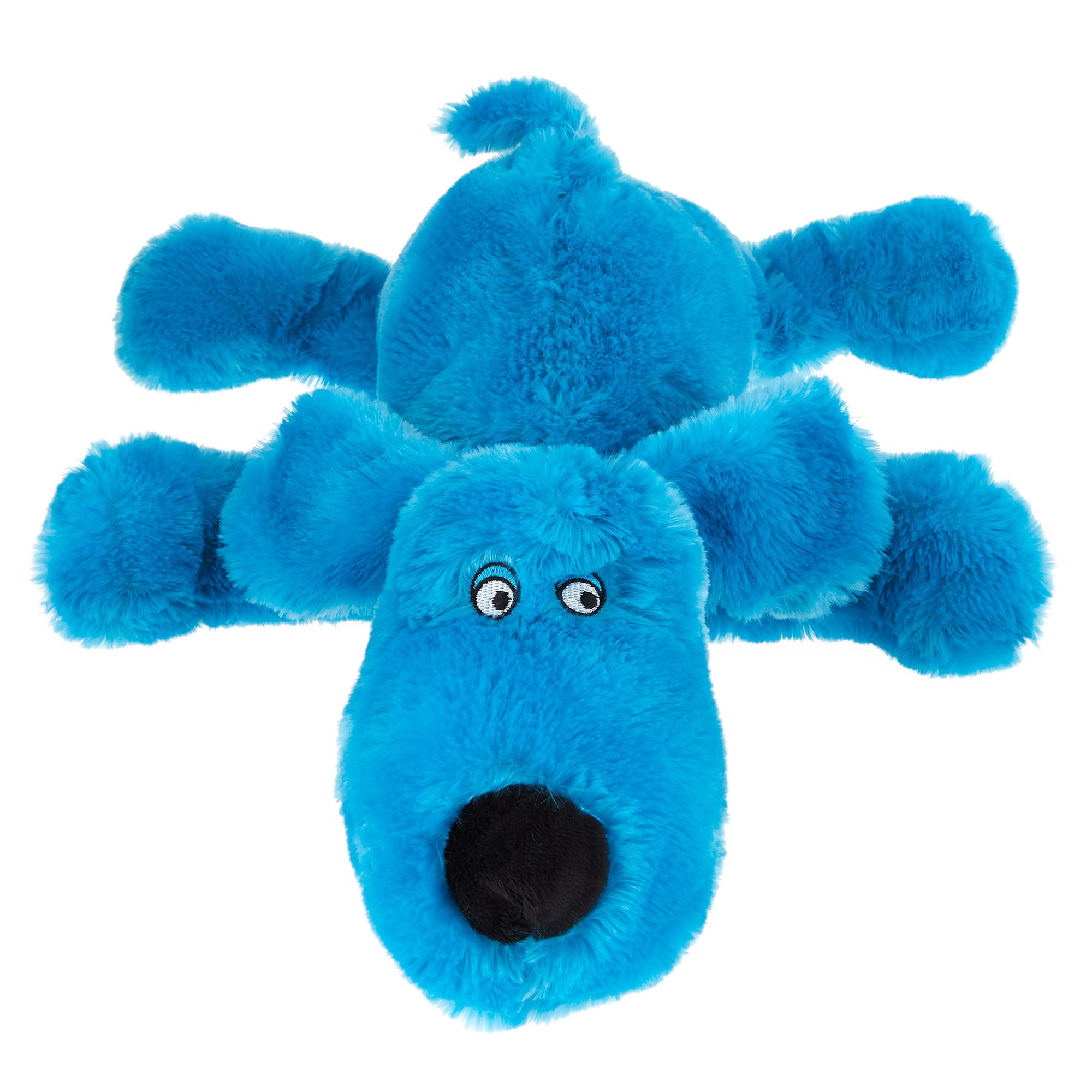 blue plush dog toy