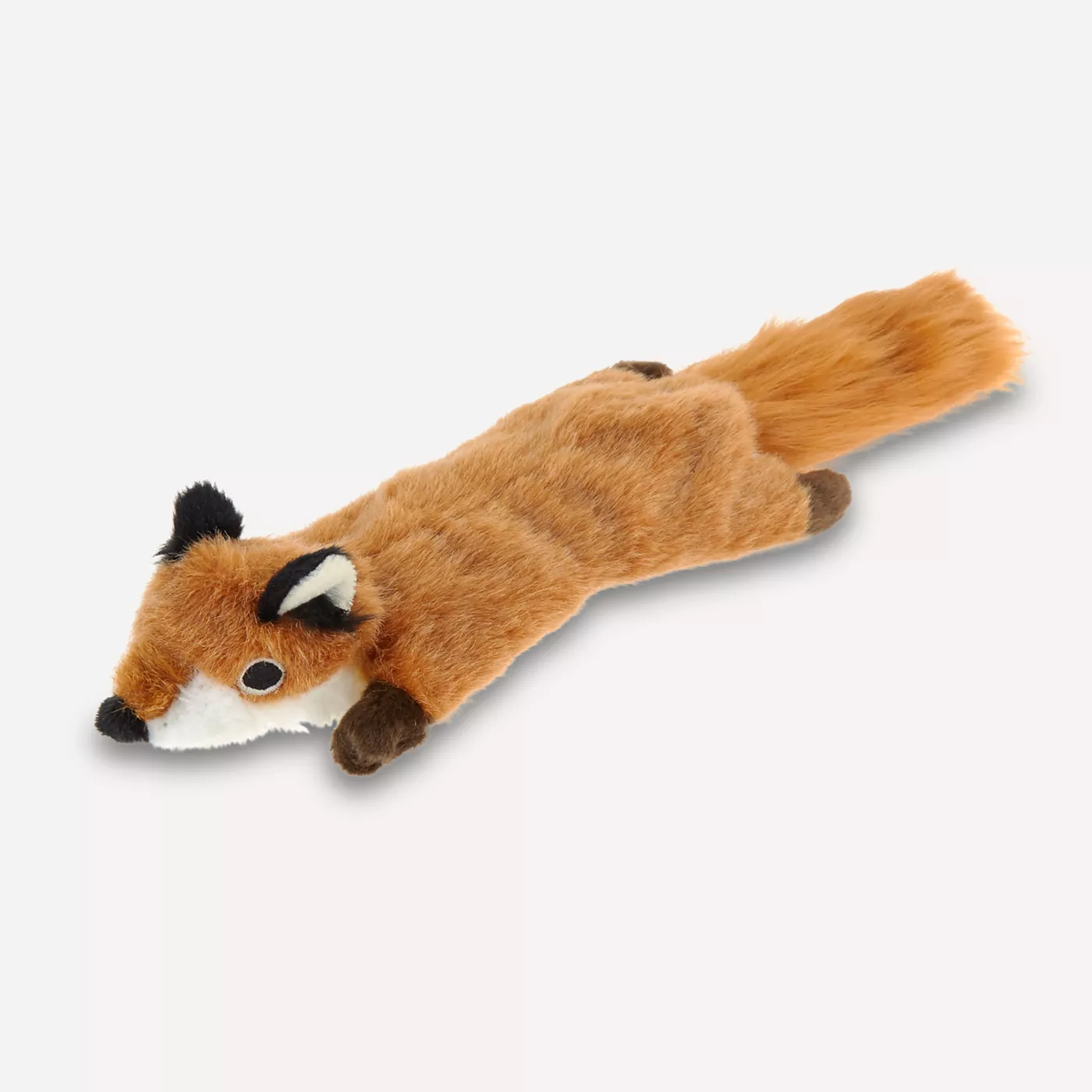 Joyhound Crazy Comfy Realistic Fox Flattie Dog Toy Crinkle Squeaker