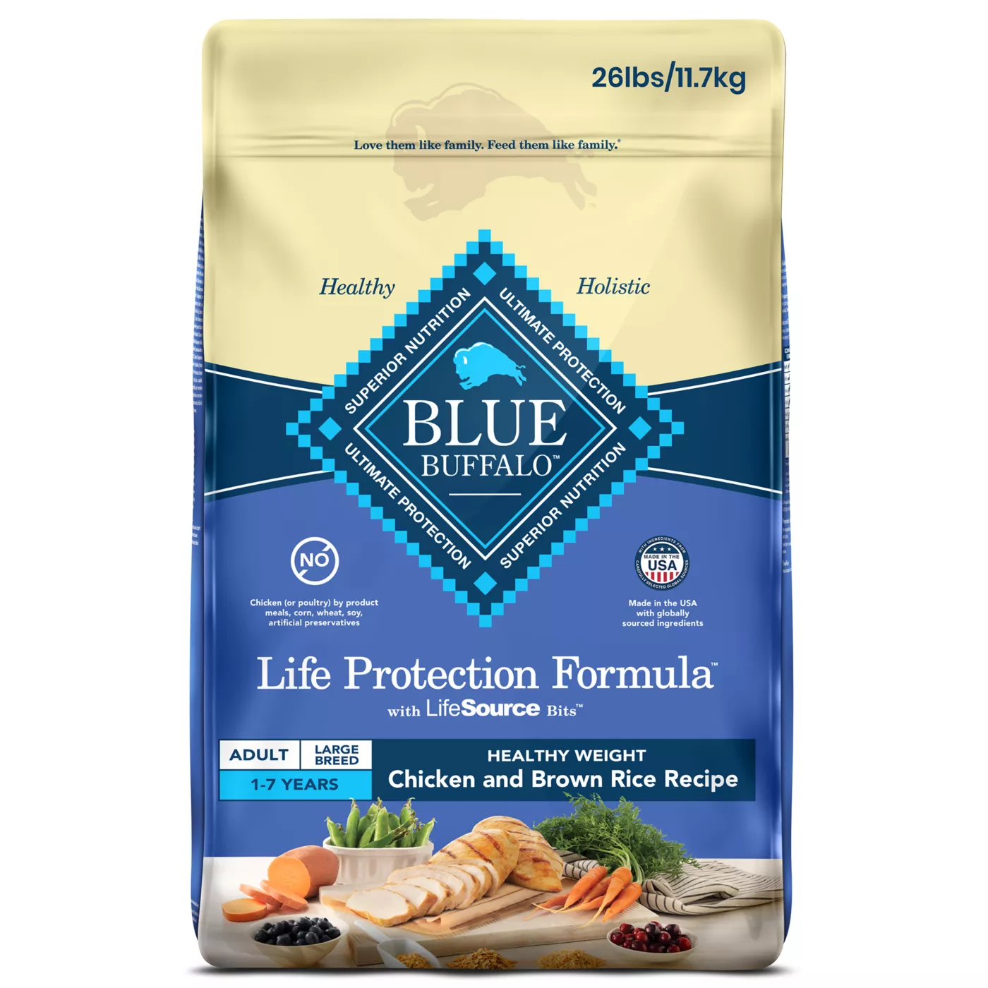 Blue Buffalo Life Protection Formula Large Breed Adult Dry Dog Food Natural Chicken