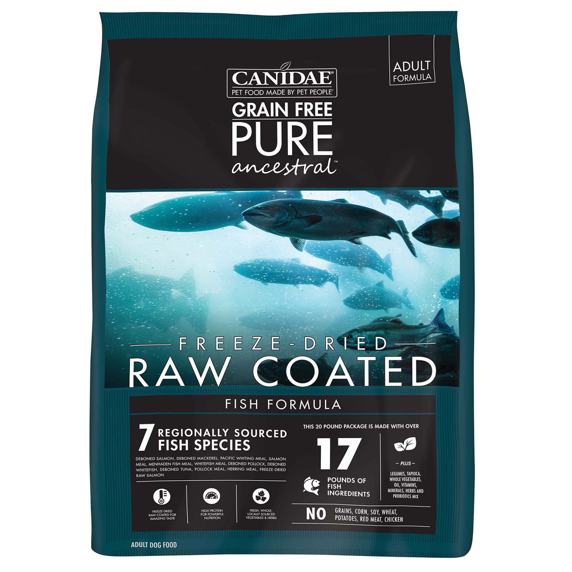 Canidae PURE Ancestral Dog Dry Food Grain Free, Raw Coated, Fish