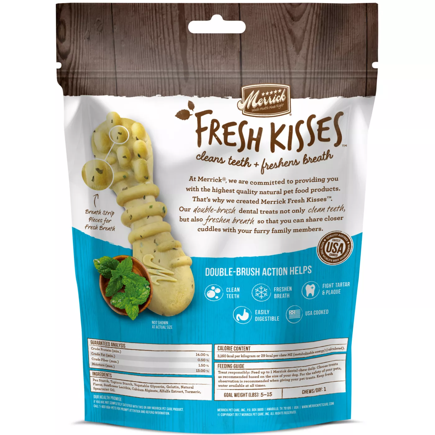 Merrick Fresh Kisses Extra Small Breed Adult Dental Dog Treats Mint