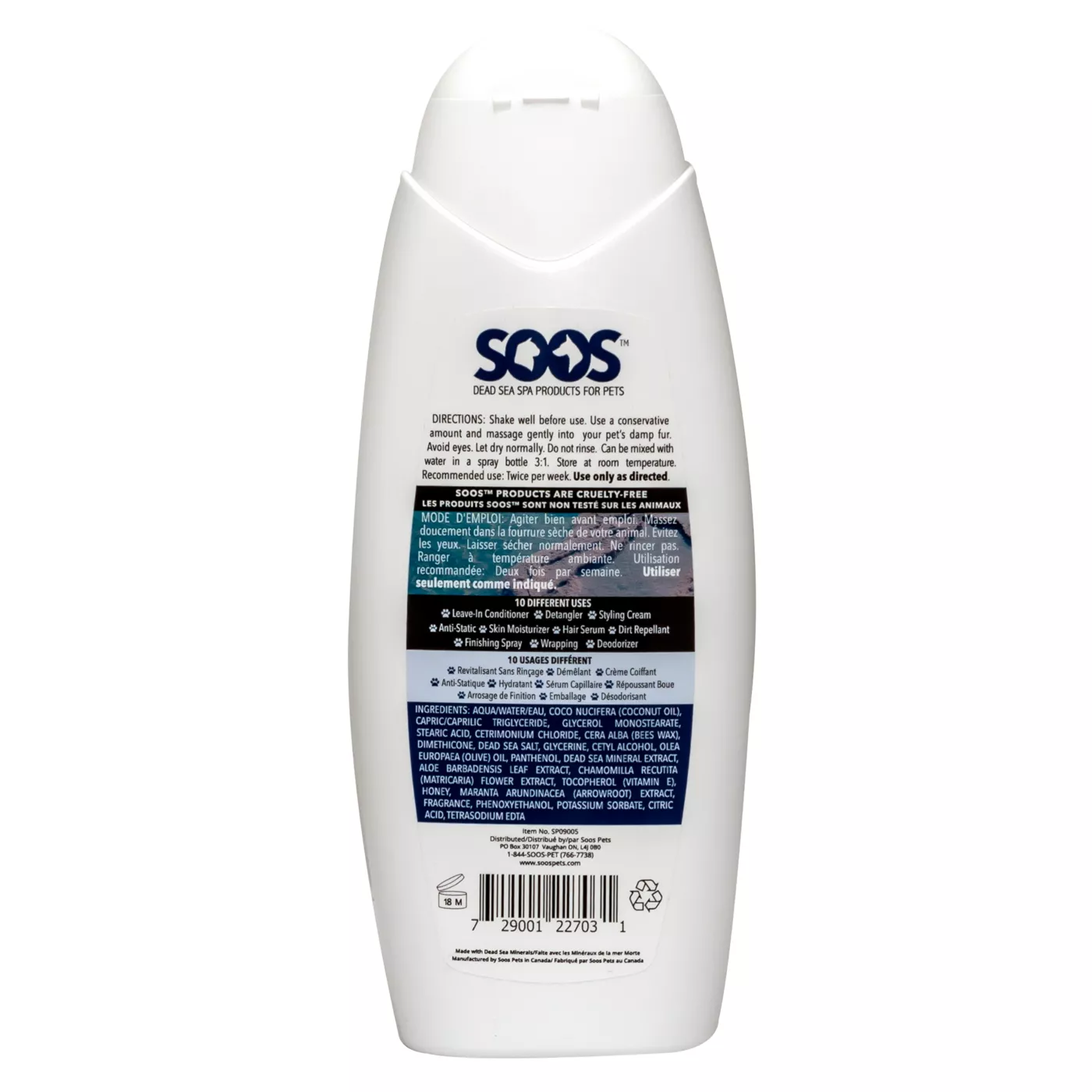 Soos Pets Hydrating Leave In Conditioner for Cats Dogs