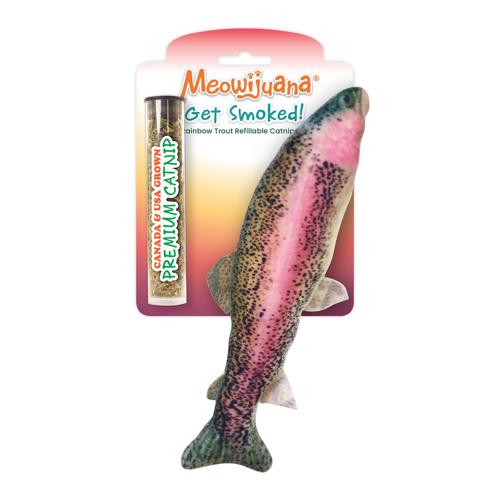 Meowijuana Get Smoked Rainbow Trout Refillable Cat Toy Catnip